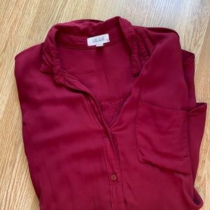 Bella Dahl Red Shirttail Button Down